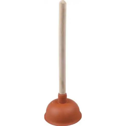 Gootsteenontstopper rubber houten steel afvoerontstopper14cm 140mm12.0910-001 product photo