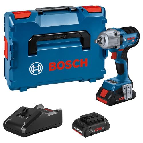 Bosch accu-slagmoeraanzetter 1/2'' 450Nm 18.0V 2x4.0 Ah lader GDS 18.0V-450 HC set product photo