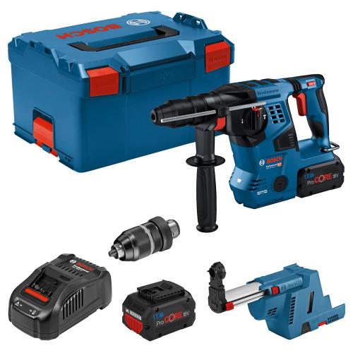 Bosch accu-boorhamer 2x 18V 8.0Ah GBH 18V-28 CF set+ gde18v-16 product photo