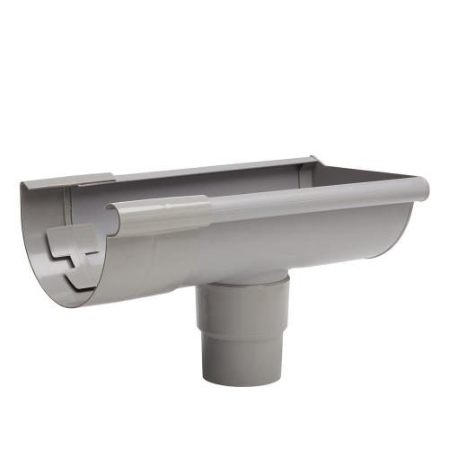 Martens einduitloop voor Kraalgoot halfrond pvc grijs 1x lijm 150mm Rechts product photo