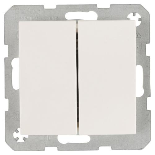 Hager Berker basisunit schakelaar inbouw 2x wissel polar wit basiselement serie S1 in duurzaam doosje product photo