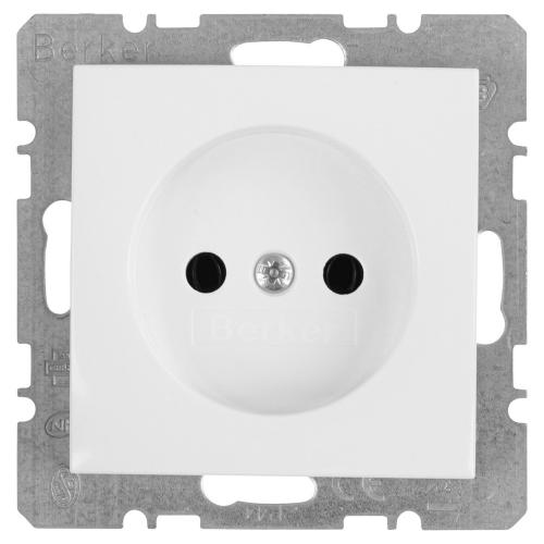 Hager Berker wandcontactdoos inbouw 1 voudig zonder ra polar wit serie S1 in duurzaam doosje product photo