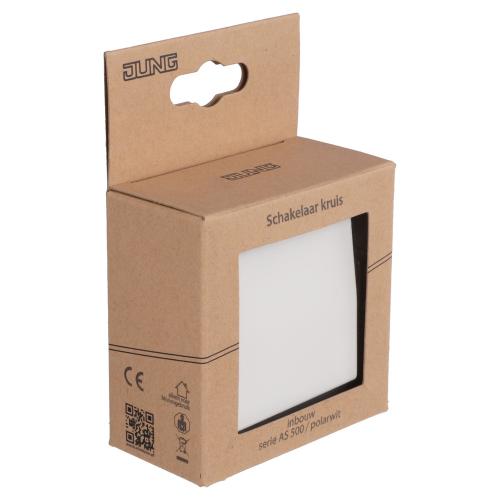 Jung basisunit schakelaar inbouw kruis alpine wit basiselement serie AS500 Ral 9016 in duurzaam doosje product photo https://media.isero.nl/Isero-IseroNL-Site/images/L/2553559_1.jpg L
