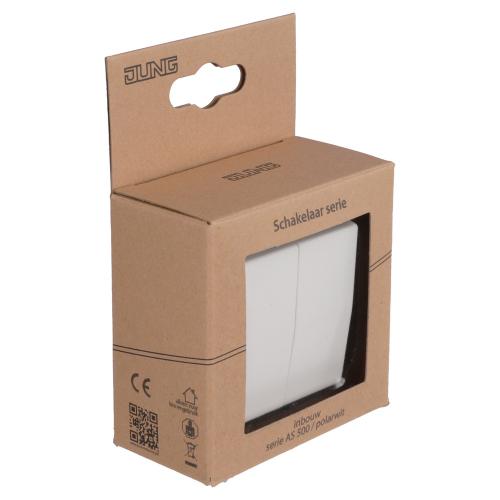 Jung basisunit schakelaar inbouw serie alpine wit basiselement serie AS500 Ral 9016 in duurzaam doosje product photo https://media.isero.nl/Isero-IseroNL-Site/images/L/2553560_1.jpg L
