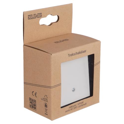 Jung basisunit trekschakelaar inbouw wissel alpine wit Basis serie AS500 Ral 9016 in duurzaam doosje product photo https://media.isero.nl/Isero-IseroNL-Site/images/L/2553564_1.jpg L