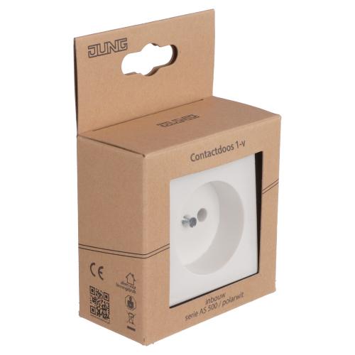 Jung wandcontactdoos inbouw 1 voudig zonder ra alpine wit serie AS500 Ral 9016 in duurzaam doosje product photo https://media.isero.nl/Isero-IseroNL-Site/images/L/2553565_1.jpg L