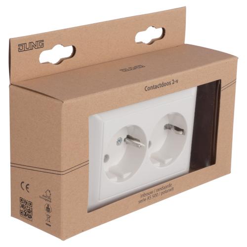 Jung wandcontactdoos inbouw 2 voudig met randaarde alpine wit serie AS500 Ral 9016 in duurzaam doosje product photo https://media.isero.nl/Isero-IseroNL-Site/images/L/2553568_1.jpg L