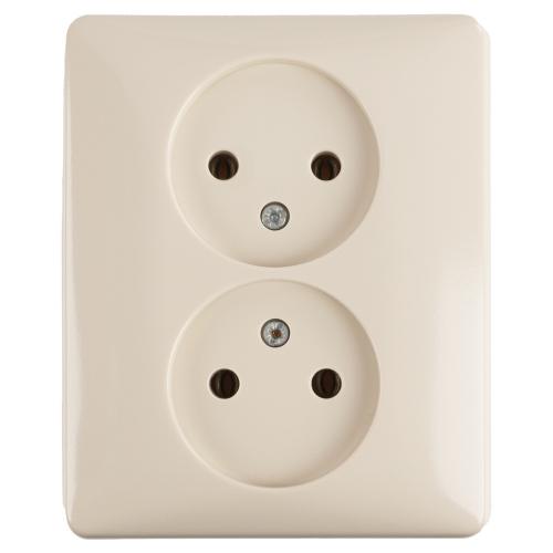 Honeywell Peha wandcontactdoos inbouw 2 voudig zonder ra creme serie Standaard Ral 1013 duurzaam doosje product photo