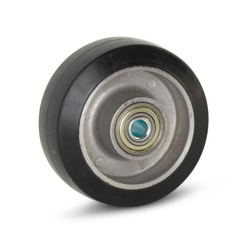 Wiel zwart elastisch rubber 220kg 100mm product photo