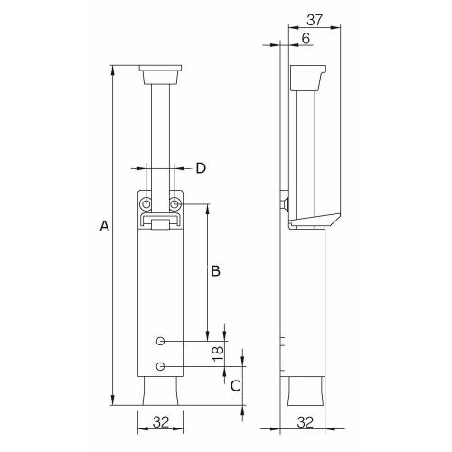 Noxxa deurvastzetter met voetstift deurmontage- zwart RAL 9005 - slag 120mm - maximaal deurgewicht 80kg product photo https://media.isero.nl/Isero-IseroNL-Site/images/L/2570534_1.jpg L
