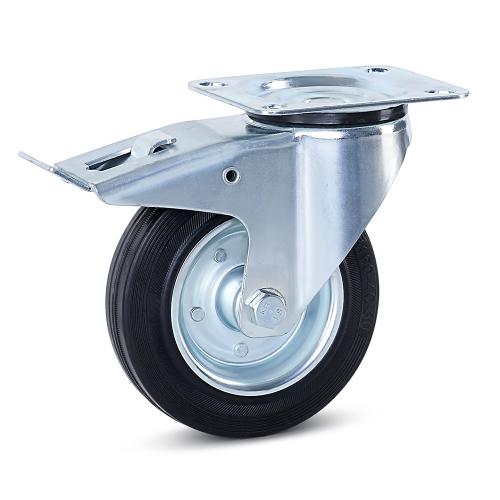 Zwenkwiel rubber met rem 120kg 160mm product photo