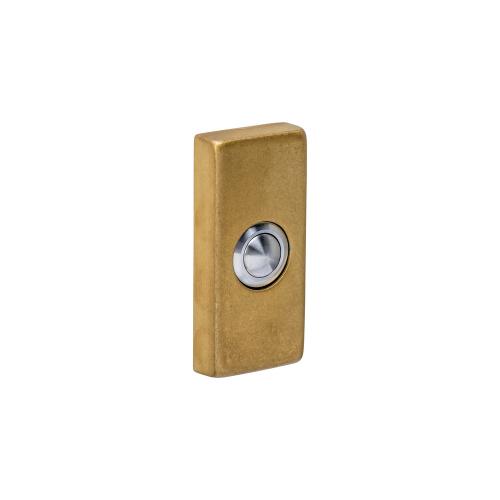 Deurbel rechthoekig verdekt PVD messing getrommeld 65x30x10mm product photo