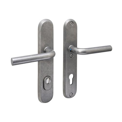 Veiligheidsbeslag ovaal SKG3 Luzern KT RVS getrommeld kruk/kruk 250x50mm profielcilindergat 92mm product photo