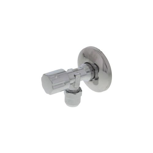 Hoekstopkraan chroom haaks 1x buitendraad en 1x knel 1/2 x 10mm incl. rozet product photo