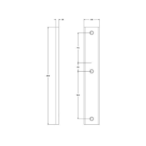 Noxxa binnenschild smal rechthoekig F1 - 250x40mm - geheel blind product photo https://media.isero.nl/Isero-IseroNL-Site/images/L/2610305_5.jpg L