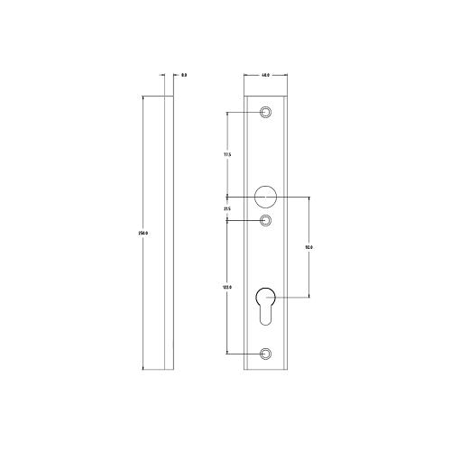 Noxxa binnenschild smal rechthoekig F1 - 250x40mm PC92 product photo https://media.isero.nl/Isero-IseroNL-Site/images/L/2610306_5.jpg L