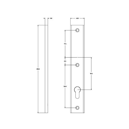 Noxxa binnenschild smal rechthoekig F1 - 250x40mm PC92 - blind product photo https://media.isero.nl/Isero-IseroNL-Site/images/L/2610314_5.jpg L