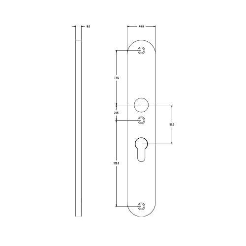 Noxxa binnenschild smal rond F1 - 250x40mm PC55 - blind product photo https://media.isero.nl/Isero-IseroNL-Site/images/L/2610317_5.jpg L