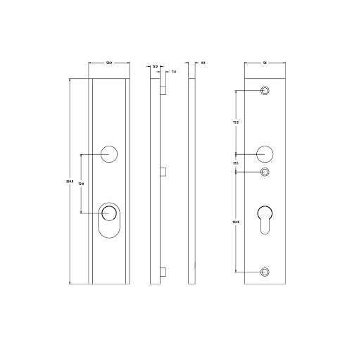 Noxxa veiligheidsschilden rechthoekig F1 - 250x50mm PC72 DD. 60-70mm - met kerntrekbeveiliging SKG*** product photo https://media.isero.nl/Isero-IseroNL-Site/images/L/2610321_5.jpg L
