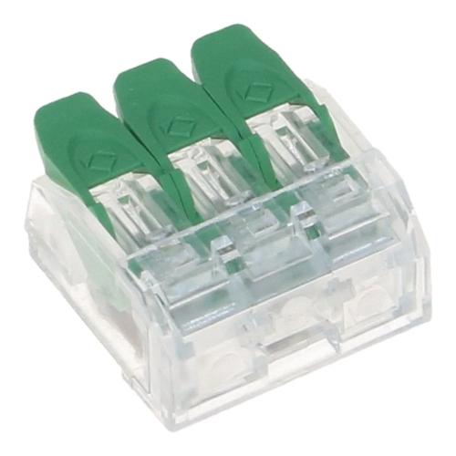 Lasklem m/hefboom flexibel 0.2-4mm2 star 0.2-2.5mm2 20st 1x3 voudig transparant/groen product photo