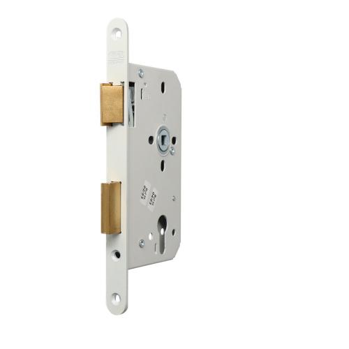 Nemef dag en nachtslot - DM60mm - PC72mm - krukgat 8mm - voorplaat staal gelakt 20x235mm afgerond - messing dag- en nachtschoot - DR 1+2+3+4 product photo