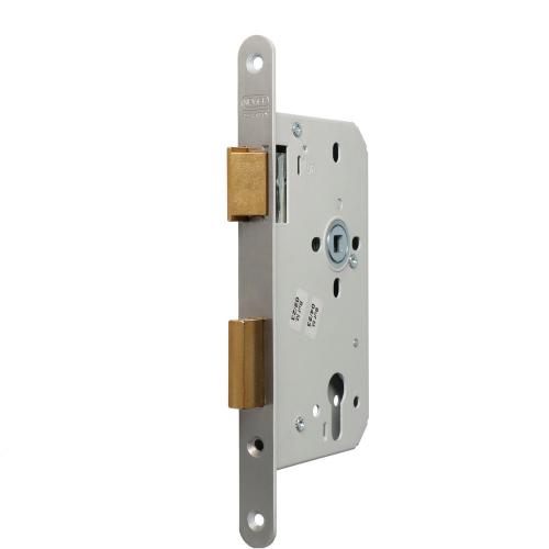 Nemef dag en nachtslot - DM60mm - PC72mm - krukgat 8mm - voorplaat RVS 20x235mm afgerond - messing dag- en nachtschoot - DR 1+2+3+4 product photo