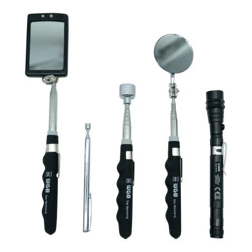 Inspectiespiegelset en magnetische lifter inclusief telescopen, spiegels en zaklamp product photo