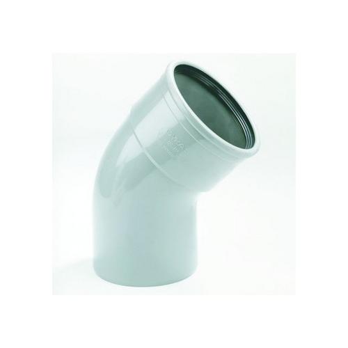 Bocht 45° grijs pvc 1x rubber manchet 110mm product photo