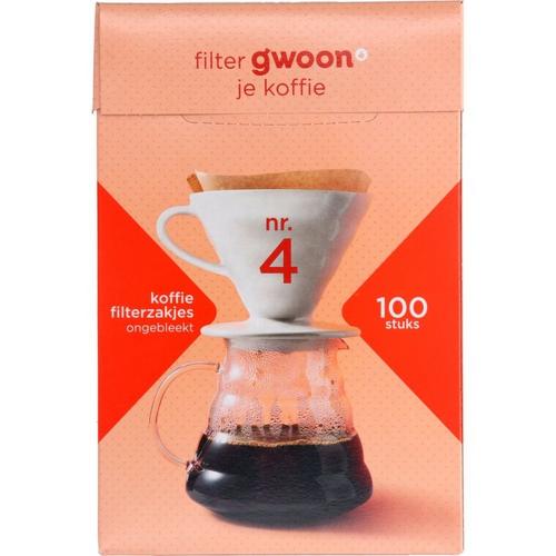 Koffiefilters nr4 ongebleekt ds=100st product photo