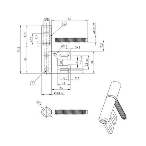 Noxxa inboorpaumelle - F1 mat - 75x14 mm - voor Hormann stalen kozijn product photo https://media.isero.nl/Isero-IseroNL-Site/images/L/2694763_5.jpg L