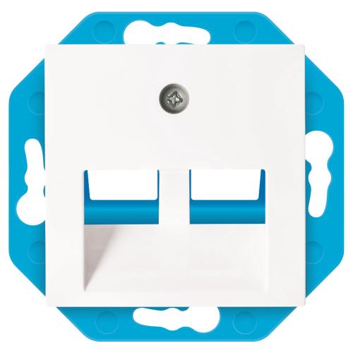 Ion wandcontactdoos inbouw 1 voudig 2x cat 6 alpin wit V1,J1 serie 13.300.114 in Dsje Modulair 30 Gr product photo