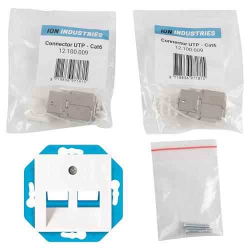 Ion wandcontactdoos inbouw 1 voudig 2x cat 6 alpin wit V1,J1 serie 13.300.114 in Dsje Modulair 30 Gr product photo https://media.isero.nl/Isero-IseroNL-Site/images/L/2702764_6.jpg L