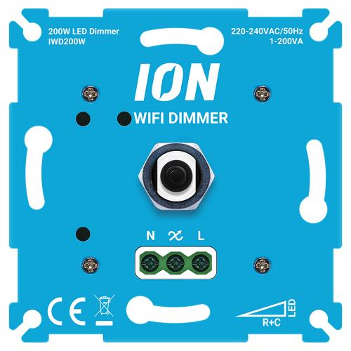 Ion dimmer inbouw v/alle dimbare lichtbronnen 0.3-200w Wifi V1/J1/E1 Druk Wissel IWD Draai 90.400.020 product photo