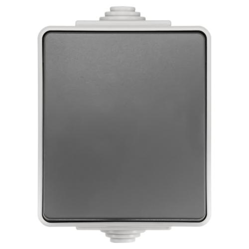Ion schakelaar opbouw wissel 1x wip 1 voudig grijs/antraciet Spatwaterdicht IP55 Grijs/Antrac. 55.100.010 product photo