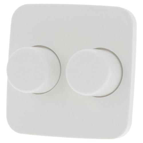 ABB Busch-Jaeger centraalplaat voor dimmer met dubbele knop polar wit serie Reflex Bedieningselem.duurzaam doosje product photo