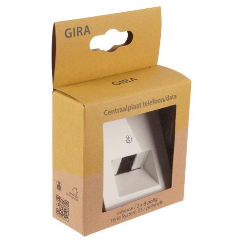 Gira centraalplaat inbouw voor Tel/Data 2x8 polig polar wit serie SY55 Ral 9010 in duurzaam doosje product photo https://media.isero.nl/Isero-IseroNL-Site/images/L/2730880_1.jpg L