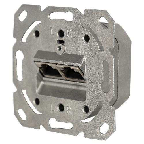 Q-Link contactdoos inbouw tel/data cat6a + 2x8 RJ45 basiselement in duurzaam doosje product photo