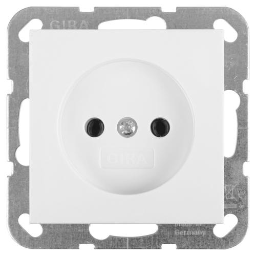 Gira wandcontactdoos inbouw 1 voudig zonder ra polar wit serie SY55 Ral 9010 in duurzaam doosje product photo