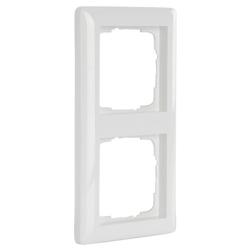 Gira afdekraam inbouw 2 voudig Ral 9010 polar wit serie Standaard 55 in duurzame verpakking product photo