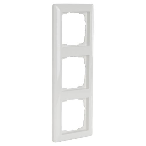 Gira afdekraam inbouw 3 voudig Ral 9010 polar wit serie Standaard 55 in duurzame verpakking product photo