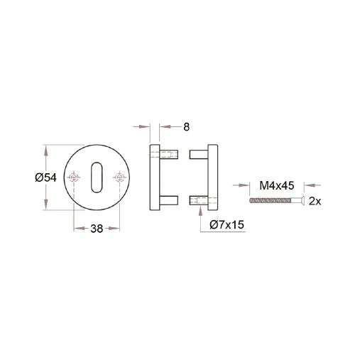 Noxxa sleutelrozet - rond 54mm - RVS mat geborsteld zwart - deurdikte 38-42mm - DIN links/rechts product photo https://media.isero.nl/Isero-IseroNL-Site/images/L/2758448_5.jpg L