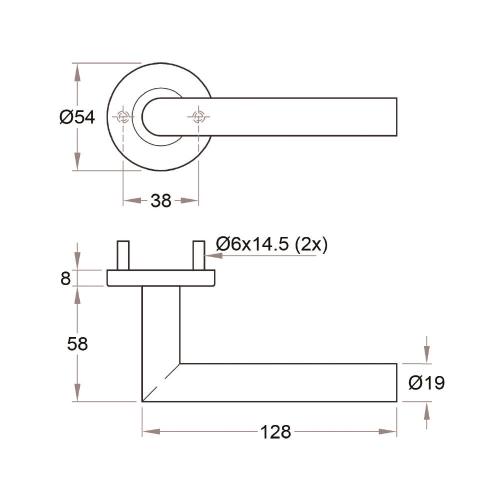 Noxxa deurkruk op rond rozet - L-model haaks - RVS mat geborsteld zwart - vastdraaibaar en geveerd - deurdikte 37-47mm - DIN links/rechts product photo https://media.isero.nl/Isero-IseroNL-Site/images/L/2763667_5.jpg L