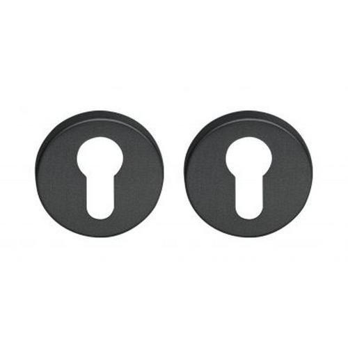 Noxxa cilinderrozet - rond 54mm - RVS mat geborsteld zwart - deurdikte 38-42mm - DIN links/rechts product photo