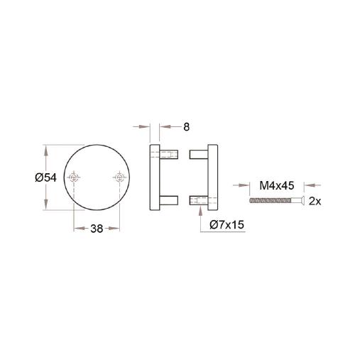 Noxxa blindrozet - rond 54mm - RVS mat geborsteld zwart - deurdikte 38-42mm - DIN links/rechts product photo https://media.isero.nl/Isero-IseroNL-Site/images/L/2763669_5.jpg L