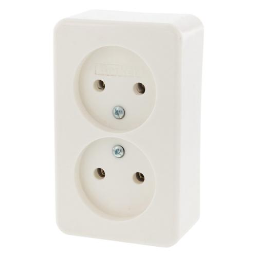 Hager Berker wandcontactdoos opbouw 2 voudig zonder ra polarwit Opbouw AP Ral 9010 product photo