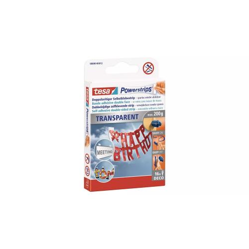 Tesa powerstrips deco transparant (doos 16st) product photo