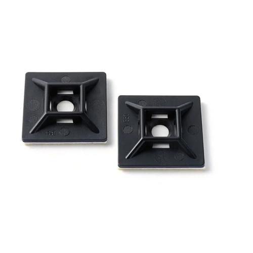 Plakzadel kabelbinder zwart 19x19mm opschroevend en zelfklevend - per 10 stuks product photo
