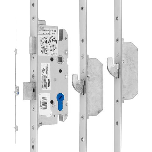 Noxxa cilinderbediende meerpuntssluiting SKG3 - rechthoekige staal verzinkte voorplaat 2400x24mm - bovenkast 915mm/onderkast 760mm - PC72 - doornmaat 55mm - DIN links/rechts product photo