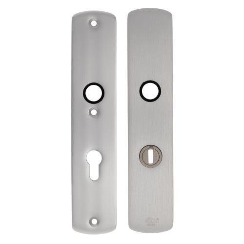 Noxxa SKG3 aluminium veiligheidslangschild 250x50mm met kerntrekbeveiliging - curve - kleur F1 mat - uitvoering PC72 - deurdikte 38/60mm product photo