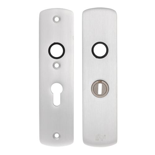 Noxxa SKG3 aluminium veiligheidskortschild 200x50mm met kerntrekbeveiliging - curve - kleur F1 mat - uitvoering PC55 - deurdikte 38/60mm product photo